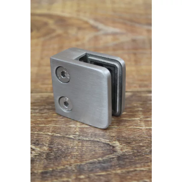 Glashalter  würfelformig für ebene Fläche 45 x 45 mm (oben) Edelstahl
