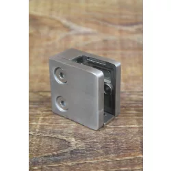   Edelstahl Glashalter  würfelformig für ebene Fläche 45 x 45 mm (unten) 