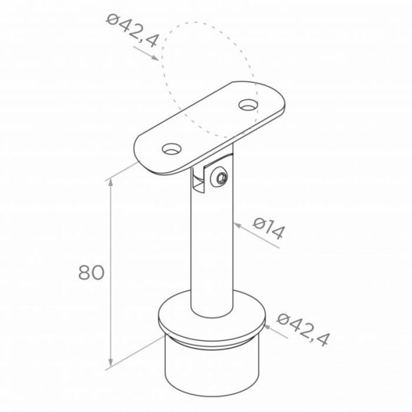 Handlaufhalter, verstellbar (ø 42,4)