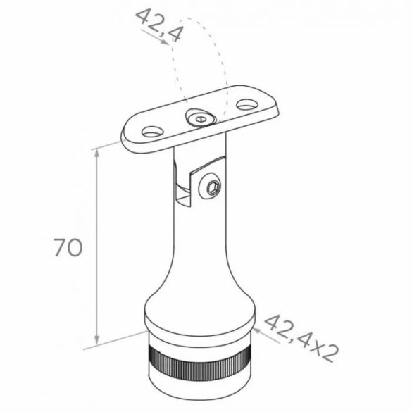 Handlaufhalter verstellbar neues Design (ø 42,4)