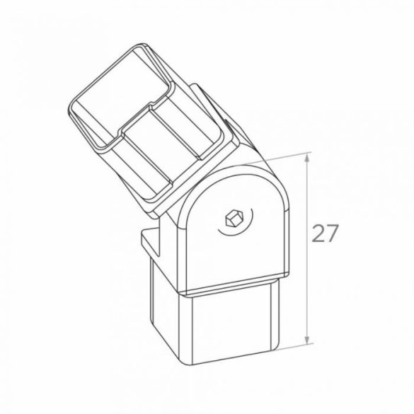 Gelenkverstellbarer Bogen 40 x 40 Edelstahl