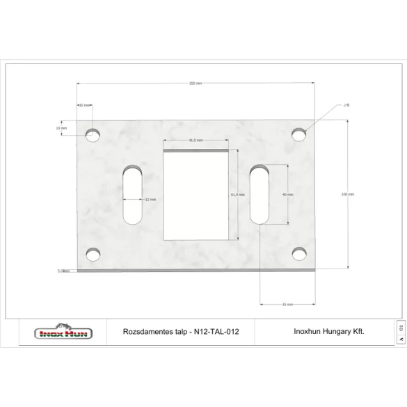 Edelstahlsockel 100 x 150 mm