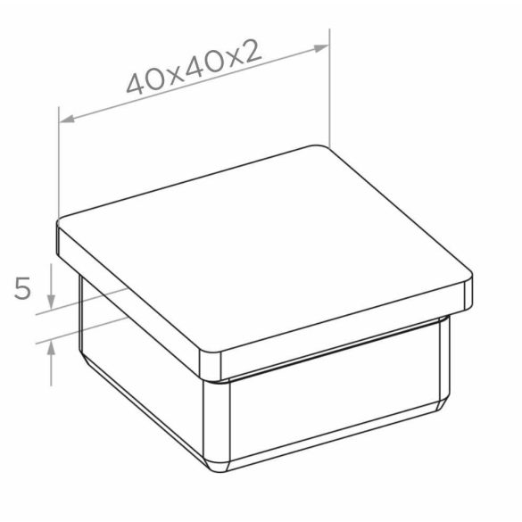 Rostfreie Endkappe für 40 x 40 Vierkantprofil